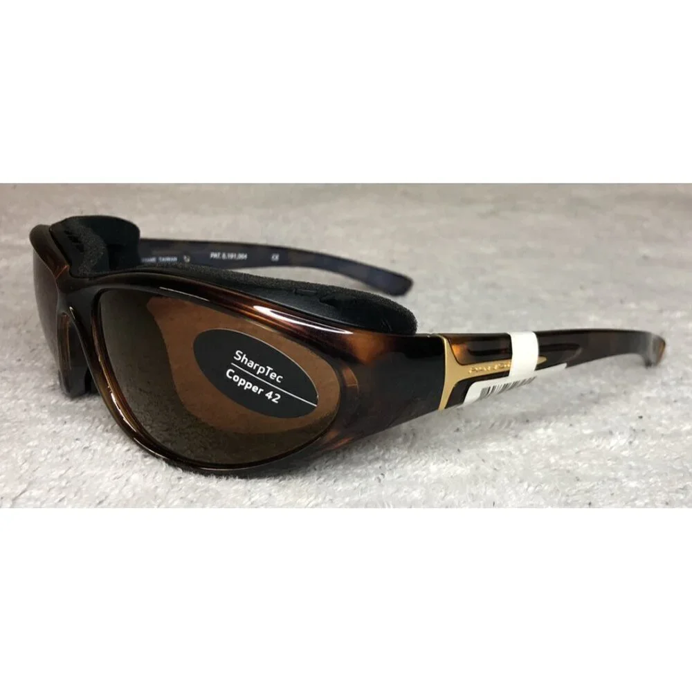 Panoptx - BORA CV F1406 Motorcycle Padded Sport Sunglasses Dark Brown Tortoise